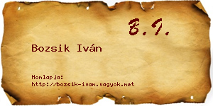Bozsik Iván névjegykártya