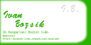 ivan bozsik business card